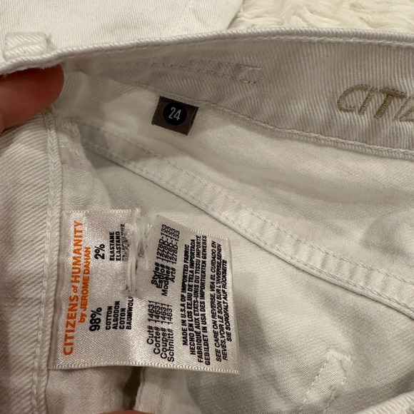 Citizens of humanity Ava low rise straight leg white jeans| size 24 - Picture 5 of 6